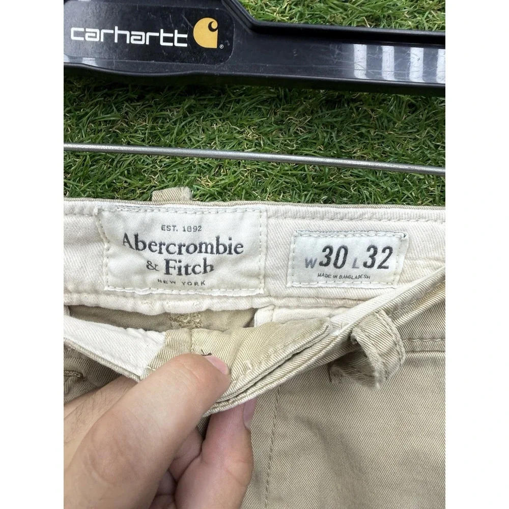 Abercrombie & Fitch Chino Pants Men 30x32 Khaki Super Slim Fit Stretch Tan NWT